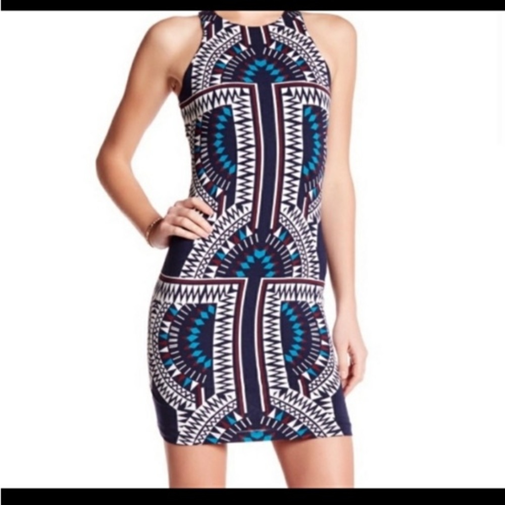 Tart knit dress with geometric print